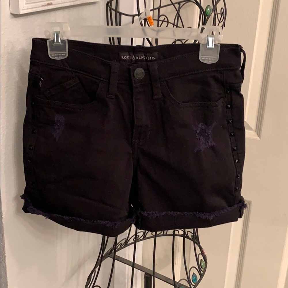 Rock & Republic black denim ladies shorts size 4
